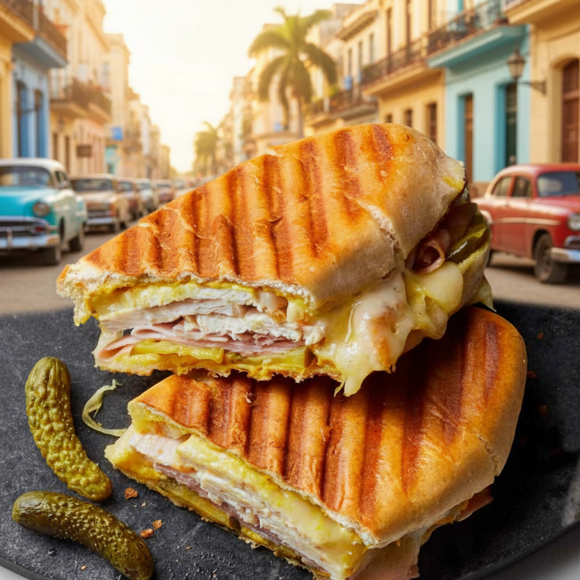 Panini Cuban Pork Ham Cheese Pickles Paninni MUS 4PH CHE