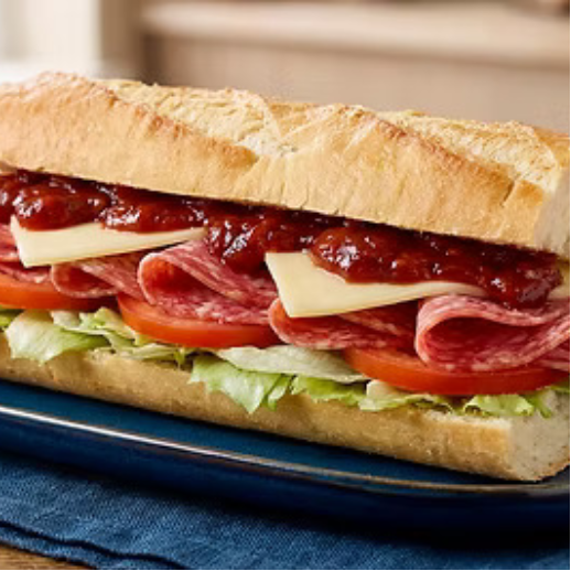 Salami Ham Sub with Mexican Salsa