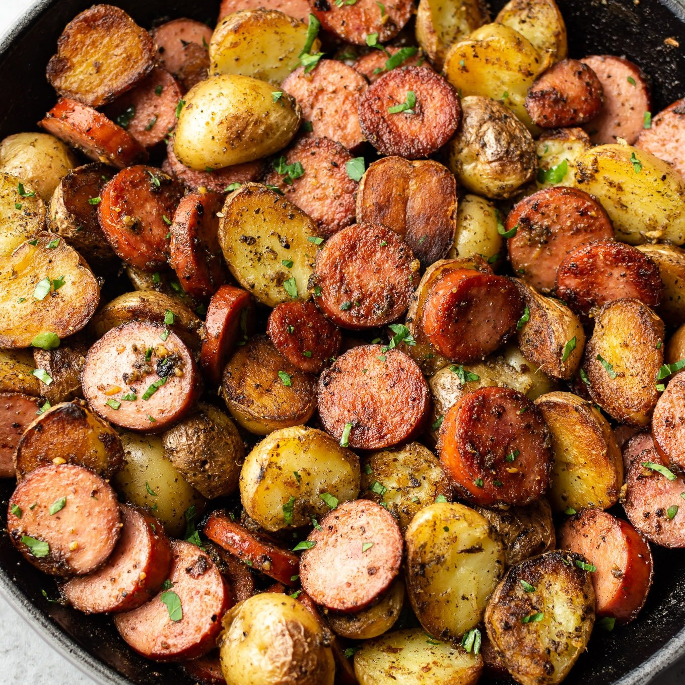 Baby Potatoes with Sausage and Parmesan