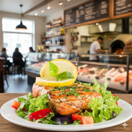 Salmon Filet Salad with Pickled Veggies