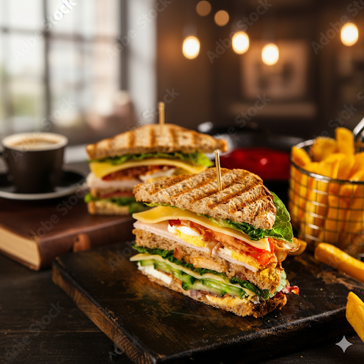 GermanClub Sandwich 4 decker MLT pic 3 ham eggGerman Club Sandwich 4 Decker