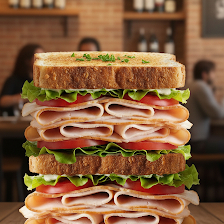 Triple Turkey Titan 4 Decker loaded with Turkey slices 2 4 WB 6THLT