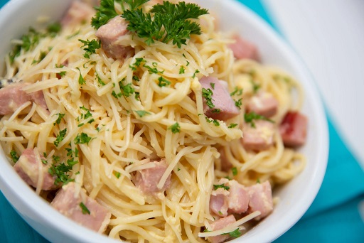 Creamy Spaghetti Carbonara with Ham